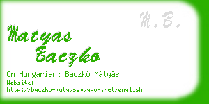 matyas baczko business card